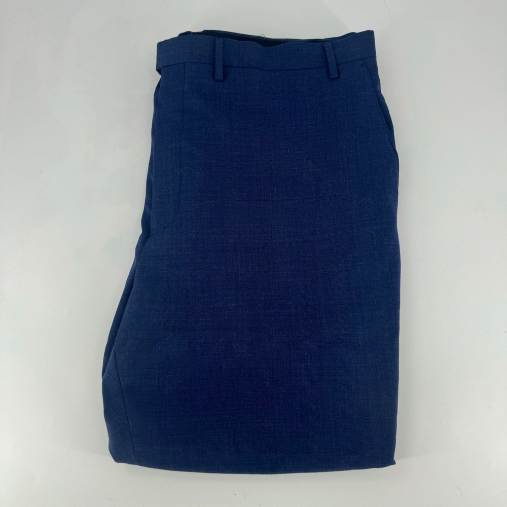 Ralph Lauren Mens Blue Wool Blend Natural Stretch Dress Pants Trousers 48R